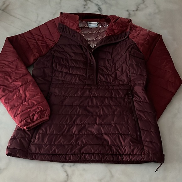 Columbia Powder Lite Omni-heat Insulated Anorak Malbec Thermal Jacket Sz M NWOT - Picture 3 of 16